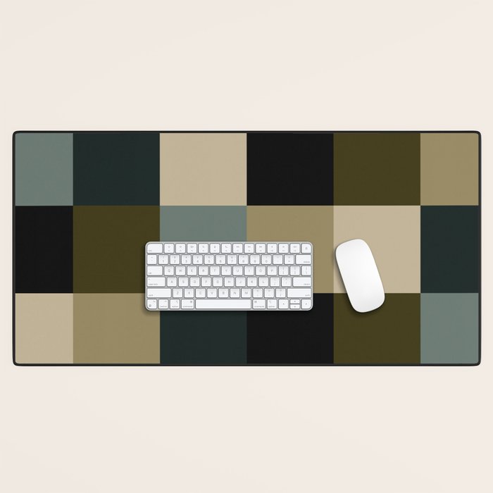 Bold Earthy Checks Pattern - Large IV Desk Mat Gallery Image 1
