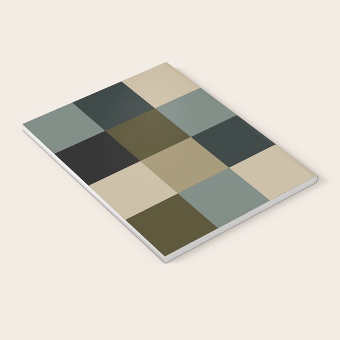 Bold Earthy Checks Pattern - Large IV Notebook Gallery Image 3