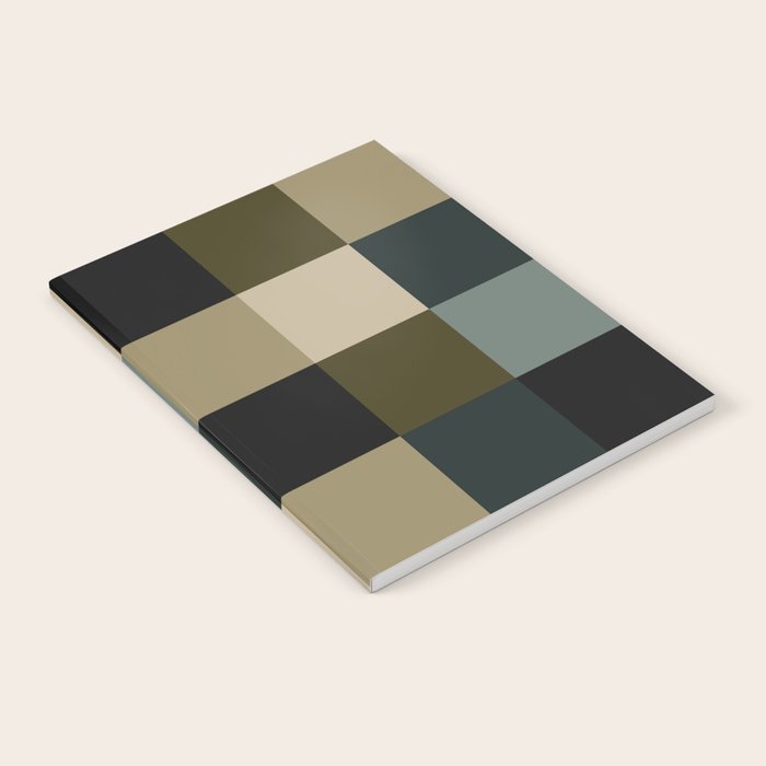 Bold Earthy Checks Pattern - Large IV Notebook Gallery Image 2