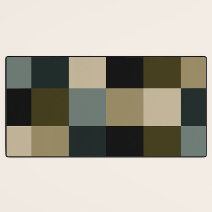 Bold Earthy Checks Pattern - Large IV Desk Mat Gallery Image 3