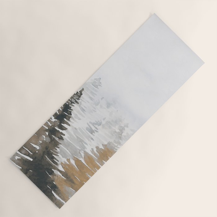 Watercolor Pine Trees 3 Yoga Mat Gallery Image 1