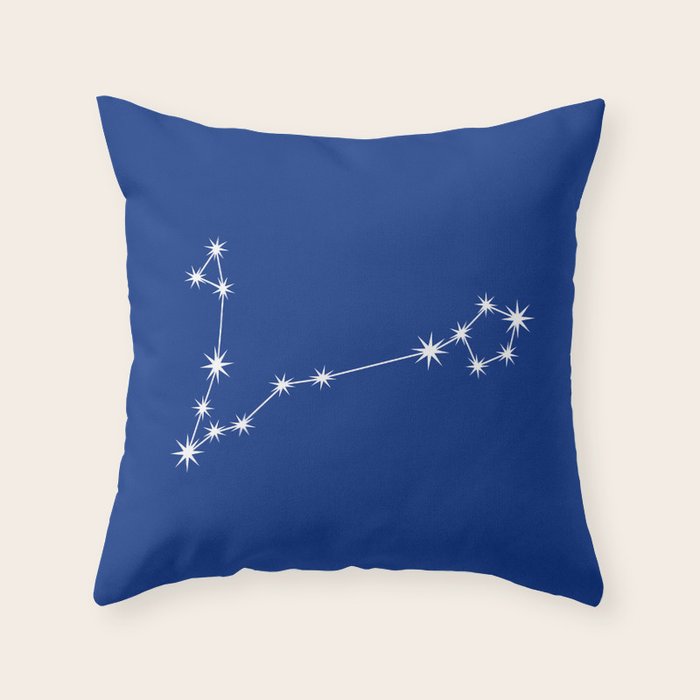 Pisces Zodiac Star Constellation Line Art Dark Blue Throw Pillow Gallery Image 6