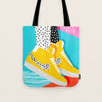 Kid You Not - memphis retro shoes fashion throwback 80s style trends minimalist art neon Tote Bag Gallery Image 1