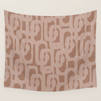 Mid Century Modern Contemporary Loop Pattern in Double Mocha Brown Wall Tapestry Gallery Image 4