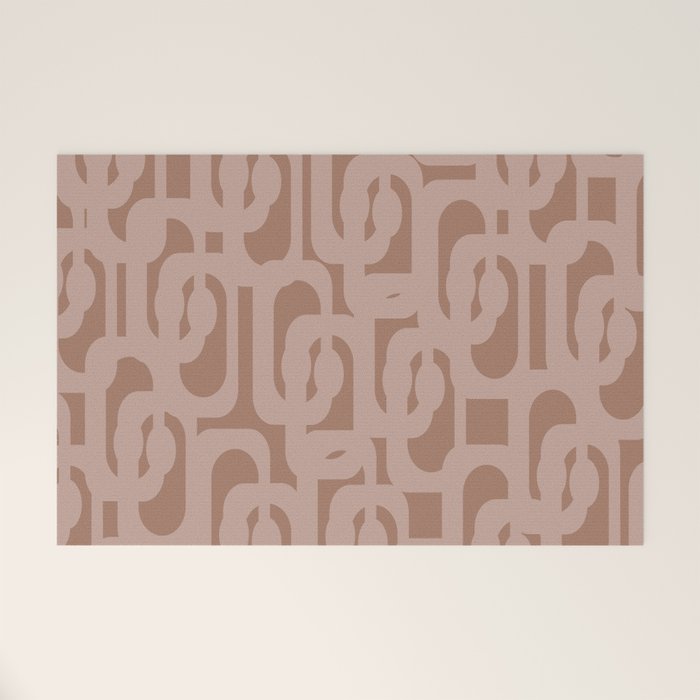 Mid Century Modern Contemporary Loop Pattern in Double Mocha Brown Welcome Mat Gallery Image 1