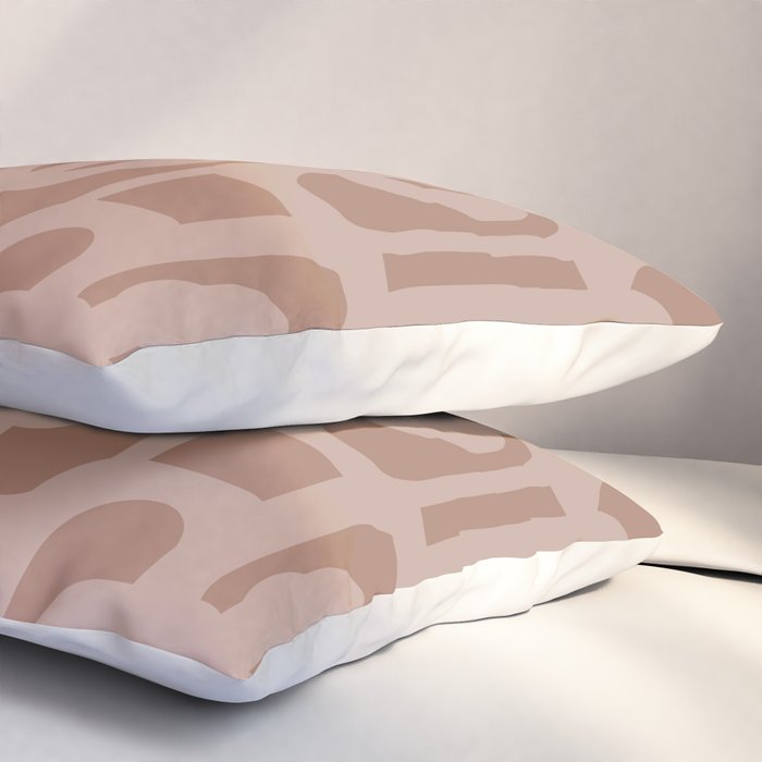 Mid Century Modern Contemporary Loop Pattern in Double Mocha Brown Pillow Sham Gallery Image 3