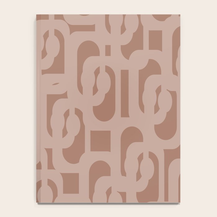 Mid Century Modern Contemporary Loop Pattern in Double Mocha Brown Notebook Gallery Image 4