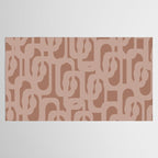Mid Century Modern Contemporary Loop Pattern in Double Mocha Brown Tablecloth Gallery Image 2