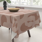 Mid Century Modern Contemporary Loop Pattern in Double Mocha Brown Tablecloth Gallery Image 3