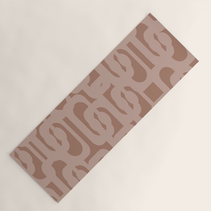 Mid Century Modern Contemporary Loop Pattern in Double Mocha Brown Yoga Mat Gallery Image 1
