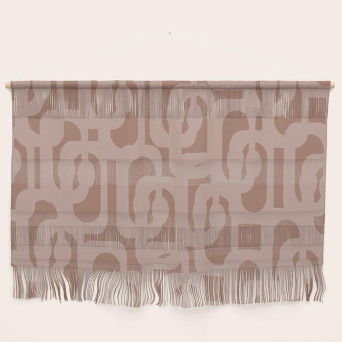 Mid Century Modern Contemporary Loop Pattern in Double Mocha Brown Wall Hanging Gallery Image 1