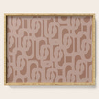 Mid Century Modern Contemporary Loop Pattern in Double Mocha Brown Serving Tray Gallery Image 1