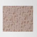 Mid Century Modern Contemporary Loop Pattern in Double Mocha Brown Throw Blanket Gallery Image 2