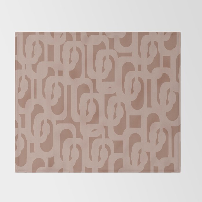 Mid Century Modern Contemporary Loop Pattern in Double Mocha Brown Throw Blanket Gallery Image 2