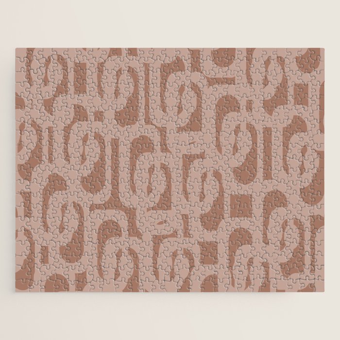 Mid Century Modern Contemporary Loop Pattern in Double Mocha Brown Jigsaw Puzzle Gallery Image 1