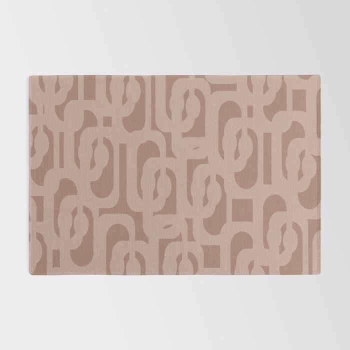Mid Century Modern Contemporary Loop Pattern in Double Mocha Brown Rug Gallery Image 2