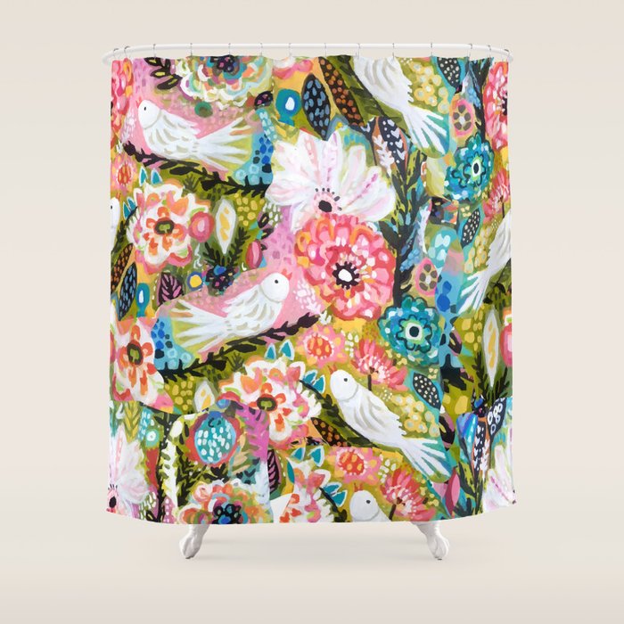 BOHEMIAN BIRDS Shower Curtain Gallery Image 1