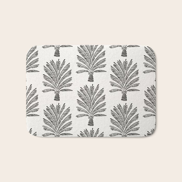 Palm Tree - Black Bath Mat Gallery Image 1