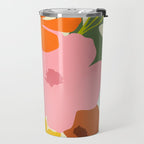 Hello Spring, Floral Nature Pastel Botanical Painting, Bohemian Mid-Century Contemporary Eclectic Plants Garden Travel Mug Gallery Image 2