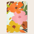 Hello Spring, Floral Nature Pastel Botanical Painting, Bohemian Mid-Century Contemporary Eclectic Plants Garden Cutting Board Gallery Image 1