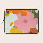 Hello Spring, Floral Nature Pastel Botanical Painting, Bohemian Mid-Century Contemporary Eclectic Plants Garden Laptop Sleeve Gallery Image 1
