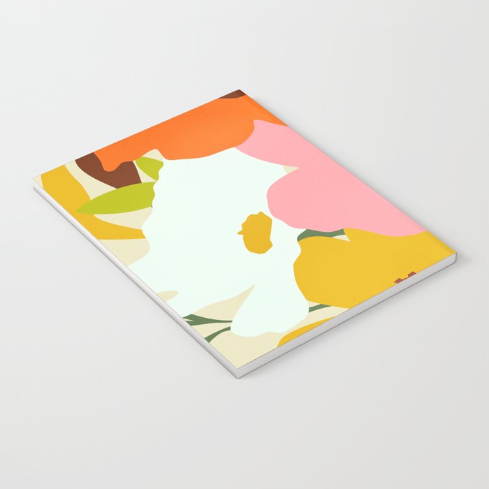 Hello Spring, Floral Nature Pastel Botanical Painting, Bohemian Mid-Century Contemporary Eclectic Plants Garden Notebook Gallery Image 3
