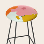Hello Spring, Floral Nature Pastel Botanical Painting, Bohemian Mid-Century Contemporary Eclectic Plants Garden Stool Gallery Image 2