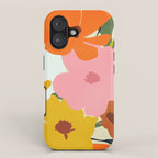 Hello Spring, Floral Nature Pastel Botanical Painting, Bohemian Mid-Century Contemporary Eclectic Plants Garden iPhone Case Gallery Image 1