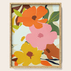 Hello Spring, Floral Nature Pastel Botanical Painting, Bohemian Mid-Century Contemporary Eclectic Plants Garden Serving Tray Gallery Image 1