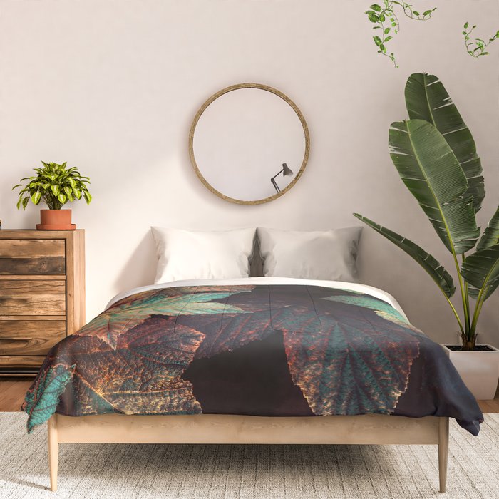 Copper And Teal Leaves Comforter Gallery Image 3