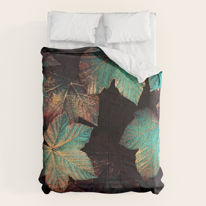 Copper And Teal Leaves Comforter Gallery Image 6
