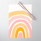 Abstract Shapes 94 in Mustard Yellow and Pale Pink (Rainbow Abstraction) Wrapping Paper Gallery Image 1
