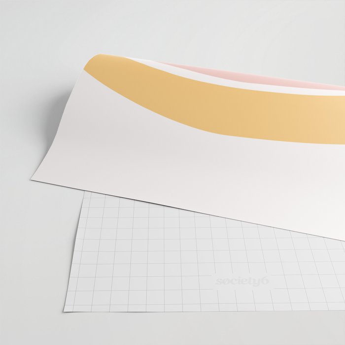 Abstract Shapes 94 in Mustard Yellow and Pale Pink (Rainbow Abstraction) Wrapping Paper Gallery Image 2