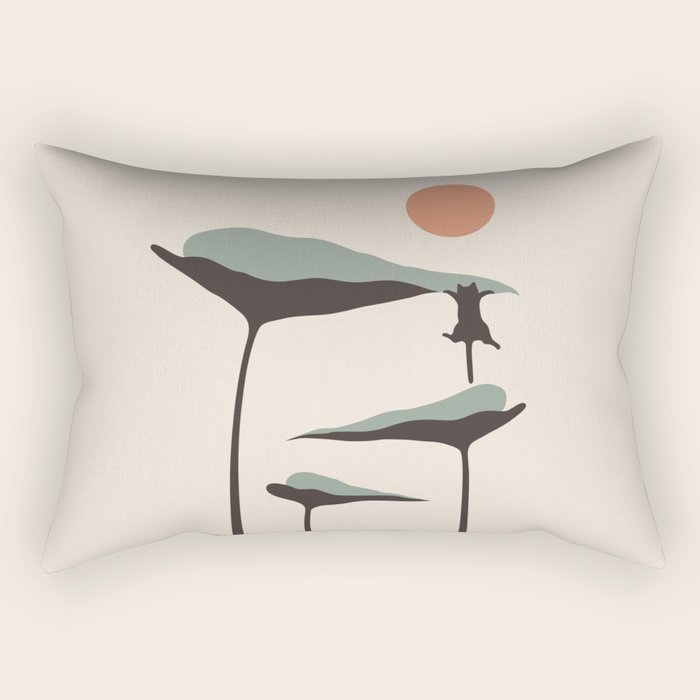 Cat and Plant 30 Rectangular Pillow Gallery Image 1