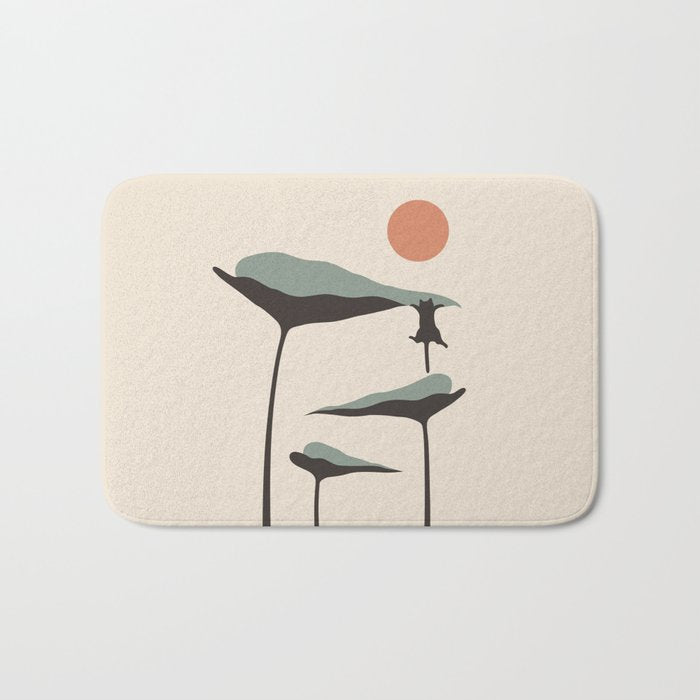Cat and Plant 30 Bath Mat Gallery Image 1