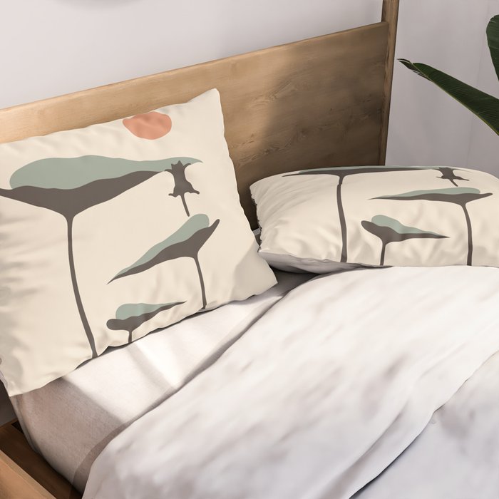 Cat and Plant 30 Pillow Sham Gallery Image 2