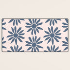 Blue Flowers on Pink Background - Pattern Desk Mat Gallery Image 3