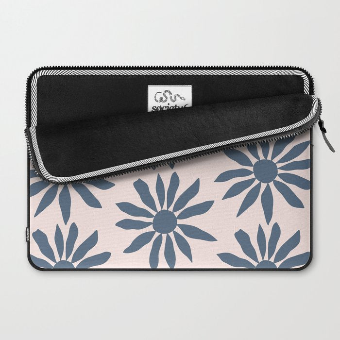 Blue Flowers on Pink Background - Pattern Laptop Sleeve Gallery Image 2
