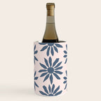 Blue Flowers on Pink Background - Pattern Wine Chiller Gallery Image 2