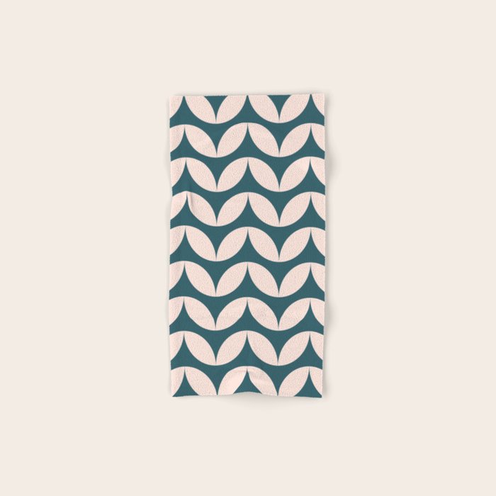 Geometric Leaf Shapes in Teal and Blush Towels Gallery Image 1