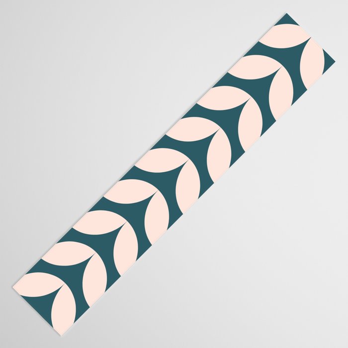 Geometric Leaf Shapes in Teal and Blush Table Runner Gallery Image 3