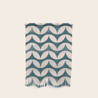 Geometric Leaf Shapes in Teal and Blush Wall Hanging Gallery Image 1