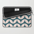 Geometric Leaf Shapes in Teal and Blush Laptop Sleeve Gallery Image 2