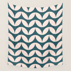 Geometric Leaf Shapes in Teal and Blush Wall Tapestry Gallery Image 4