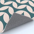 Geometric Leaf Shapes in Teal and Blush Rug Gallery Image 4