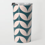 Geometric Leaf Shapes in Teal and Blush Travel Mug Gallery Image 3