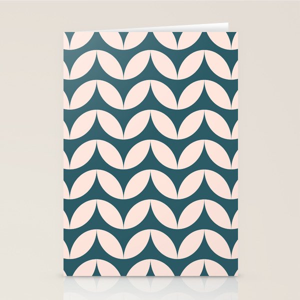 Geometric Leaf Shapes in Teal and Blush Stationery Card Gallery Image 2