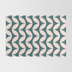 Geometric Leaf Shapes in Teal and Blush Rug Gallery Image 2