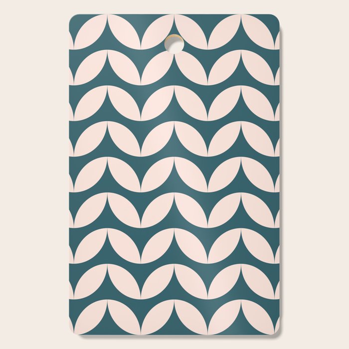 Geometric Leaf Shapes in Teal and Blush Cutting Board Gallery Image 1