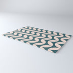Geometric Leaf Shapes in Teal and Blush Rug Gallery Image 3